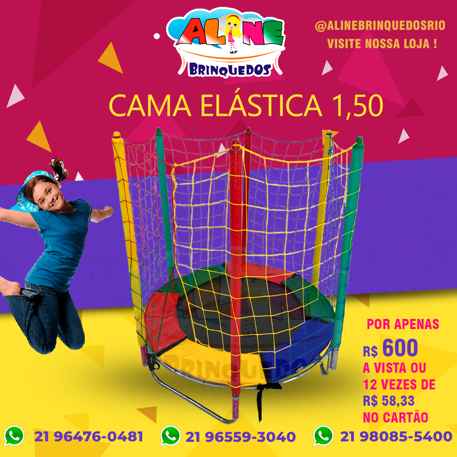  CAMA ELÁSTICA 1,50 M² - A VISTA R$ 650,00 - NO CARTÃO R$ 750,00 EM ATÉ 12X S/JUROS SUPORTA 50 KG