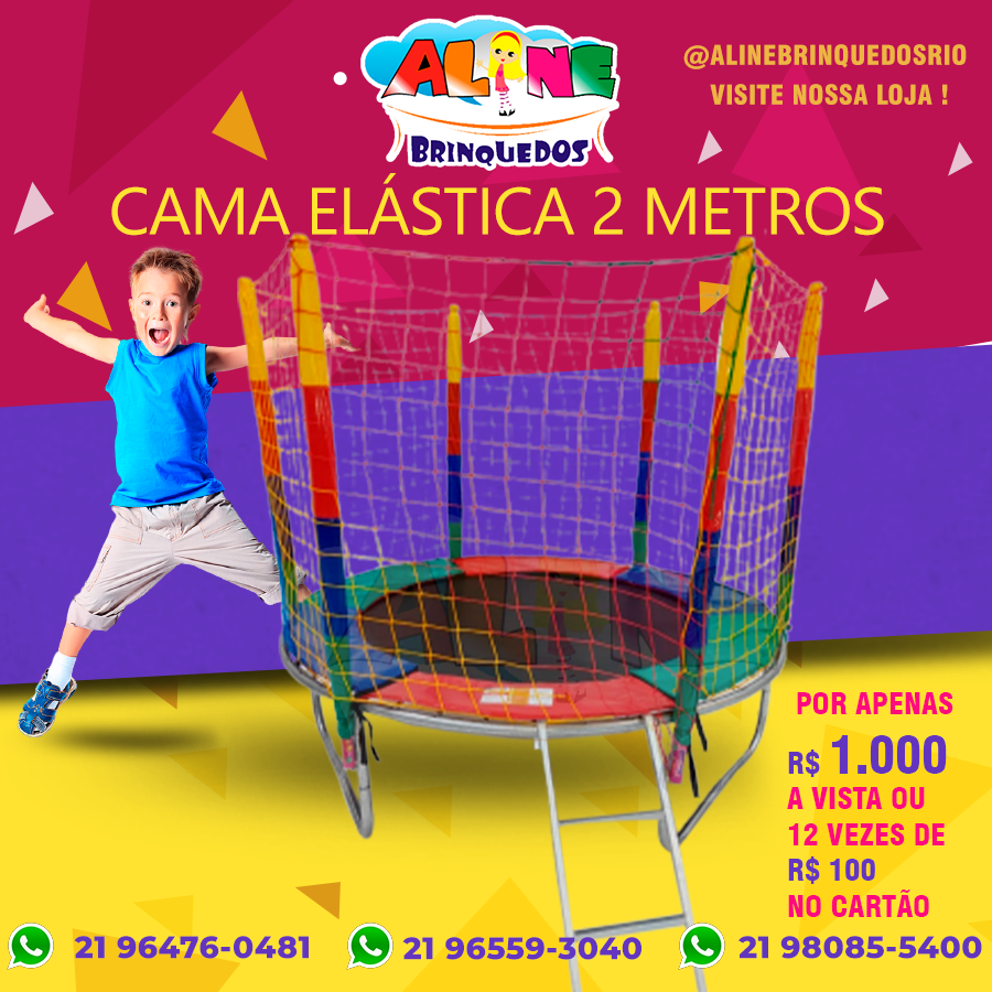  CAMA ELÁSTICA 2 M² - A VISTA R$ 1000,00 - NO CARTÃO R$ 1200,00 EM ATÉ 12X S/JUROS SUPORTA 80 KG